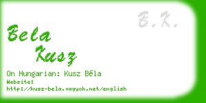 bela kusz business card