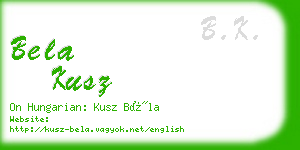 bela kusz business card